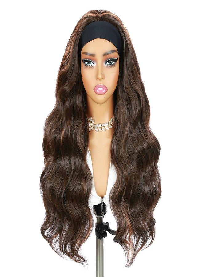 Quantum Love Long Curly Headband Wigs Synthetic Body Wave Headband Wigs for Black Women 26Inch Wear and Go Glueless Half Wig with Headbands Attached - Image 2